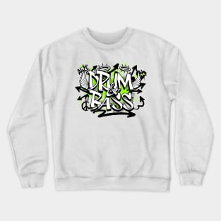 DRUM & BASS  - Graffiti Steez (Lime/black) Crewneck Sweatshirt